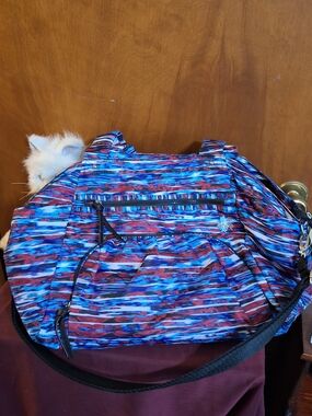 tek gear Blue and Red Striped Pattern Shoulder Bag